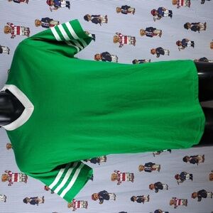 Vintage Augusta Sportswear Kelly Green & white stripes blank V-neck XL t-shirt